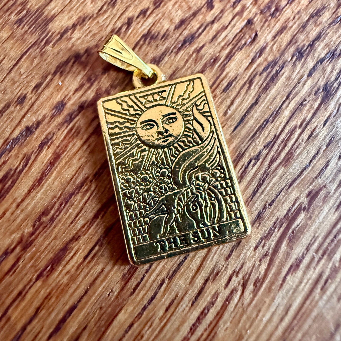 The Sun Tarot Vintage Pendant Gold Plated Metal - Spain 2000