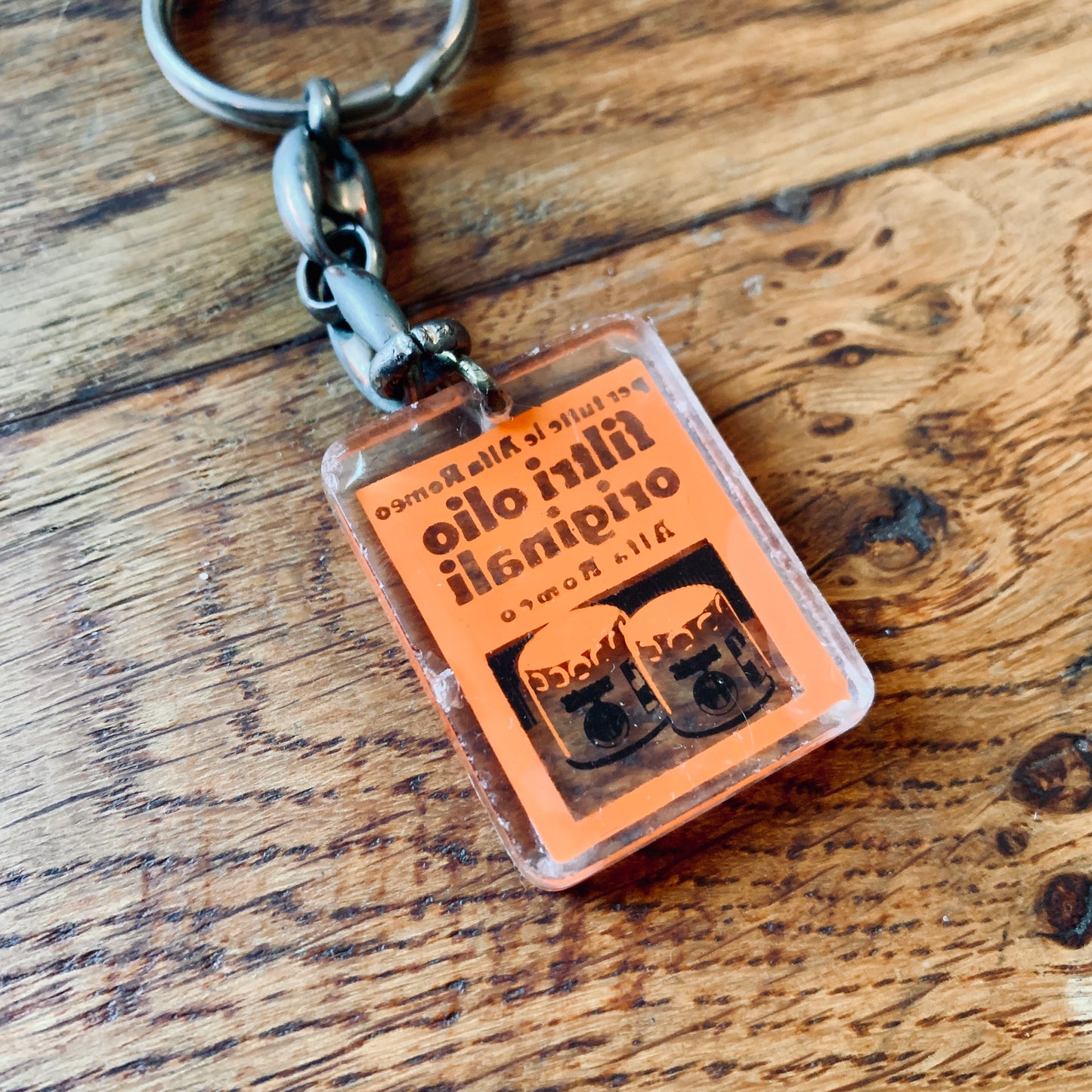 Alfa Romeo Portachiavi vintage acrilico Filtri Olio Originali - Italia 1970 - Portachiavi