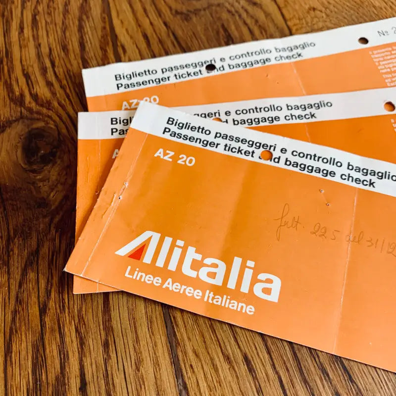 Alitalia Biglietto Passeggero Controllo Bagaglio - Italia 1975 - Biglietti
