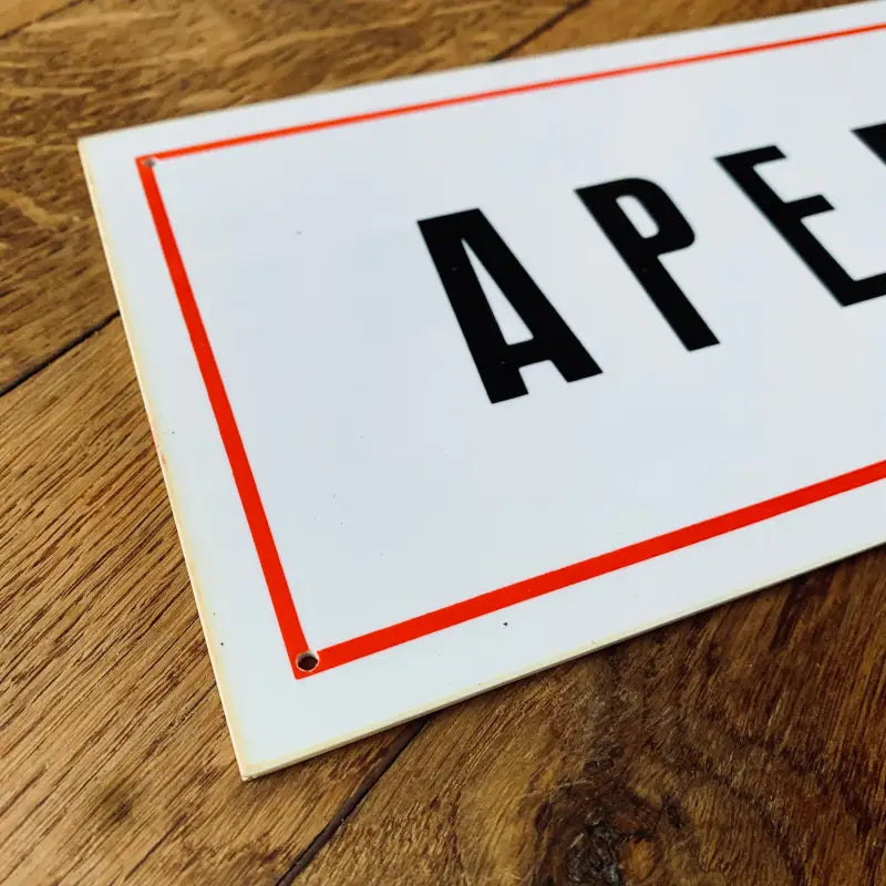 Aperto Targa vintage in plastica - Italia 1980 - Targhe e Insegne