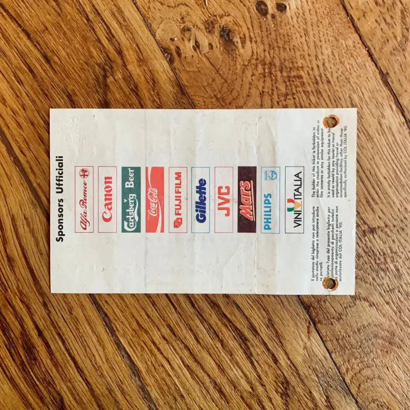 Biglietto Mondiali Italia 90 Stadio Delle Alpi - Italia 1990 - Biglietti