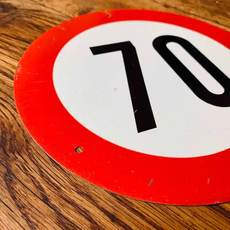 Cartello stradale vintage Limite 70 km/h - Italia 1980 - Cartelli stradali