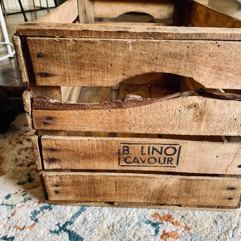 Cassetta in legno vintage ’B. Lino Cavour’ - Italia 1970 - Scatole vintage