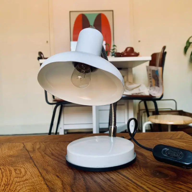 Lampada da scrivania Vintage Bianca Modernariato - Italia 1960 - Lampade da tavolo