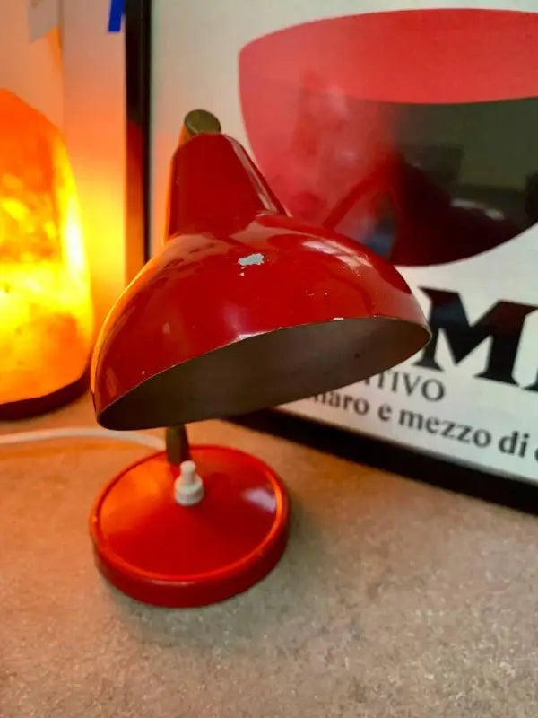 Lampada da tavolo Vintage Rossa Modernariato Italia 1960 - Lampade da tavolo