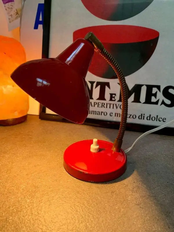Lampada da tavolo Vintage Rossa Modernariato Italia 1960 - Lampade da tavolo