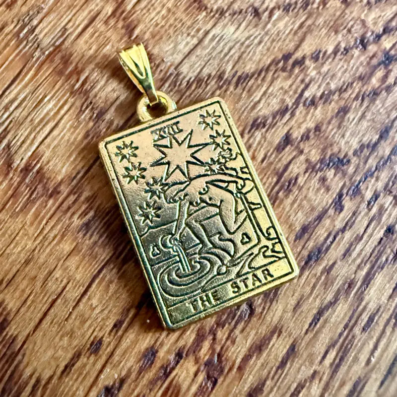 Le Stelle tarocchi ciondolo vintage in metallo placcato oro - Spagna 2000 - Ciondoli