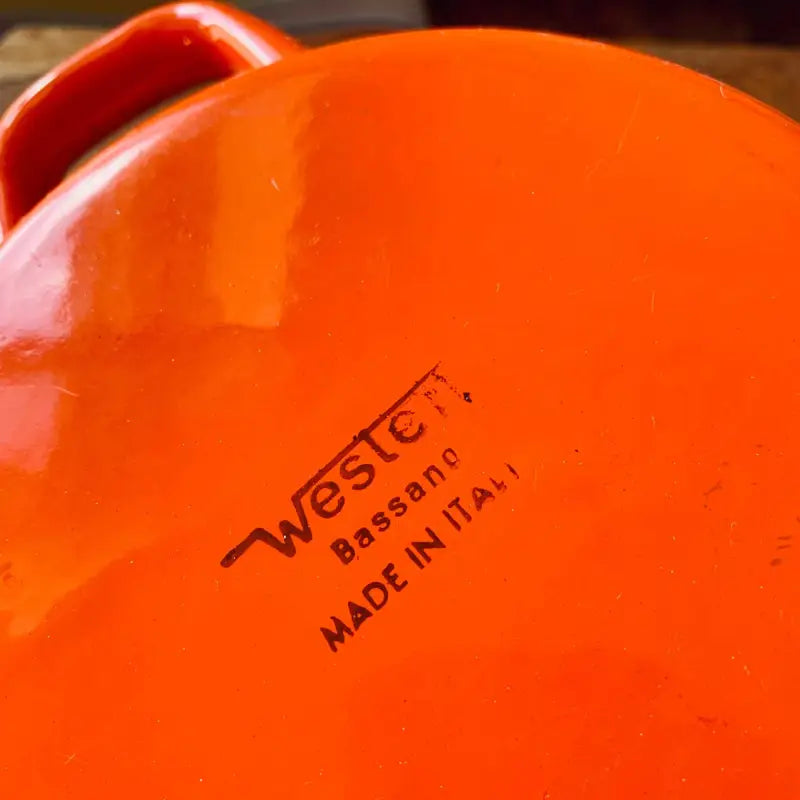 Pentolino vintage smaltato arancione Westen - Italia anni ’80 - Piatti e Pentole