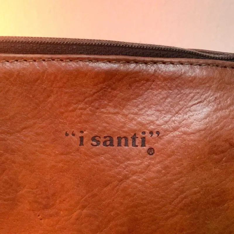Pochette ’I Santi’ Vintage Vera Pelle Anni 70 Design Made in Italy - Borse