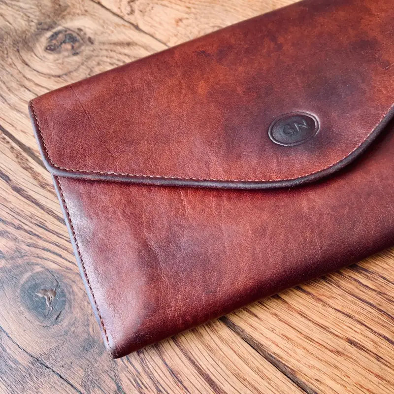 Portadocumenti vintage in pelle con tasche ’G.N. Pelletteria’ - Italia 1980 - Portafogli