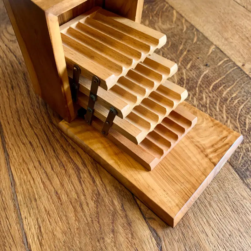 Portasigarette Mid-Century in legno da tavolo - Francia 1960 - Portasigarette