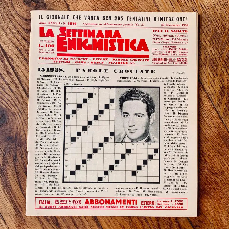 Rivista ’La Settimana Enigmistica’ vintage non compilata - Italia 1968 - Riviste vintage