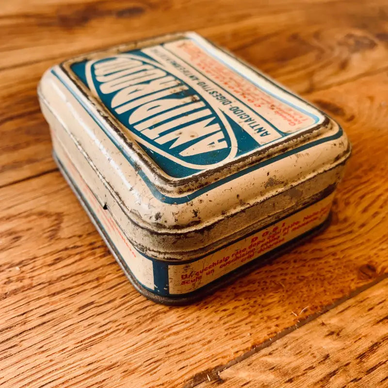 Scatoletta vintage in metallo medicinale ’AntiPirosol’ - Italia 1950 - Scatole vintage