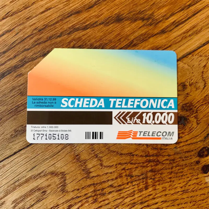 Carta telefonica prepagata italiana del valore di 10.000 lire di Telecom Italia.