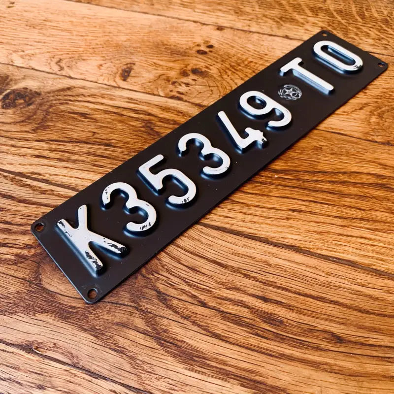 Targa auto vintage TO originale in plastica - Italia 1970 - Targhe e Insegne