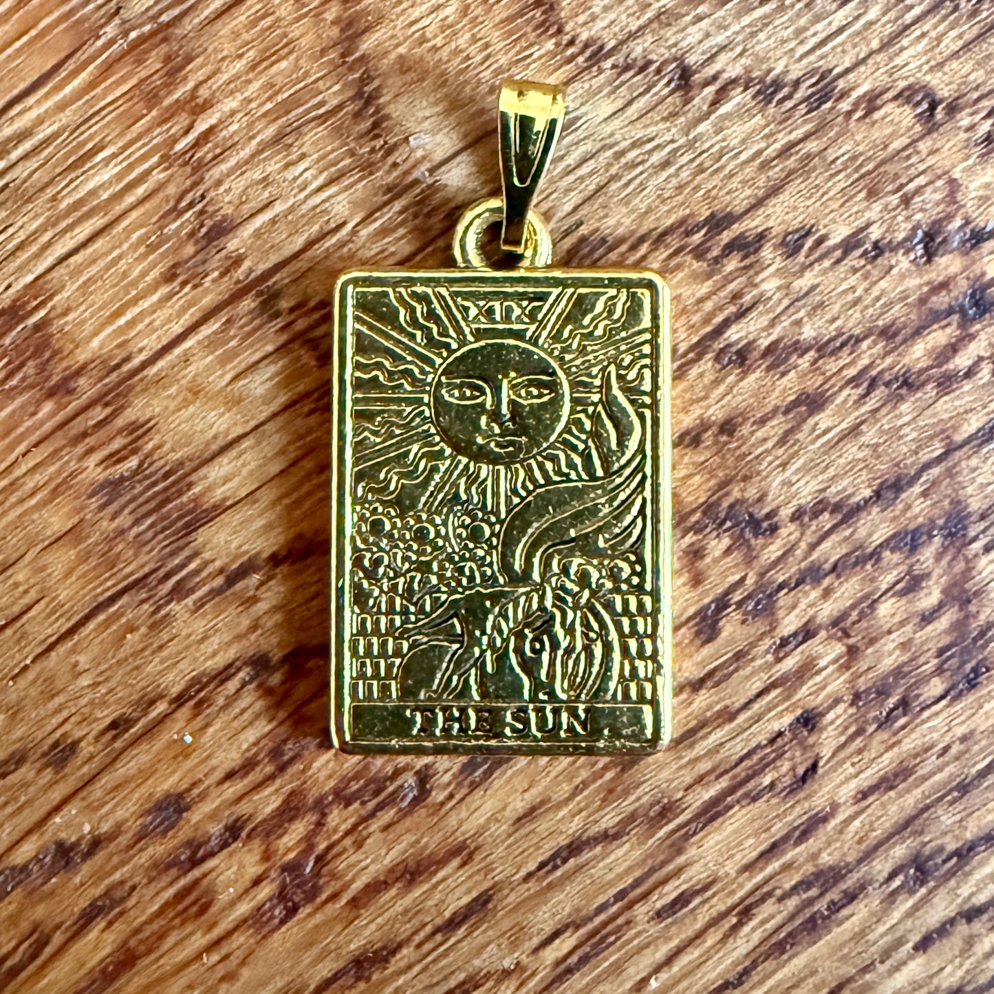 The Sun Tarot Vintage Pendant Gold Plated Metal - Spain 2000