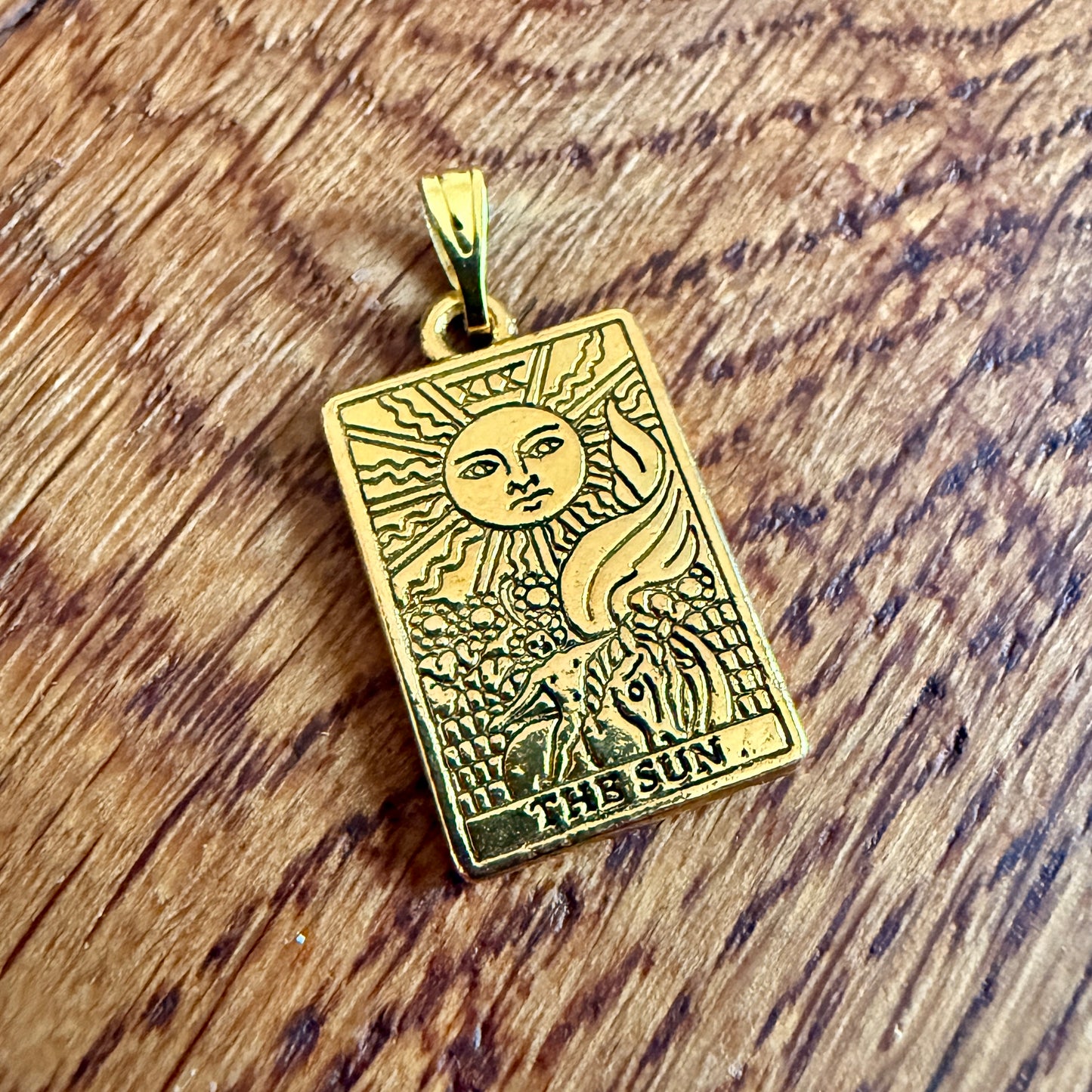 The Sun Tarot Vintage Pendant Gold Plated Metal - Spain 2000