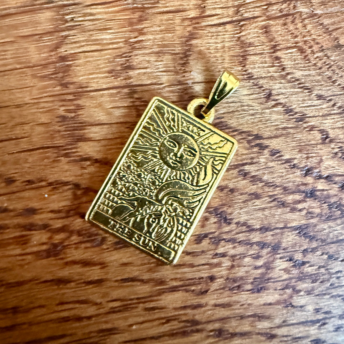 The Sun Tarot Vintage Pendant Gold Plated Metal - Spain 2000