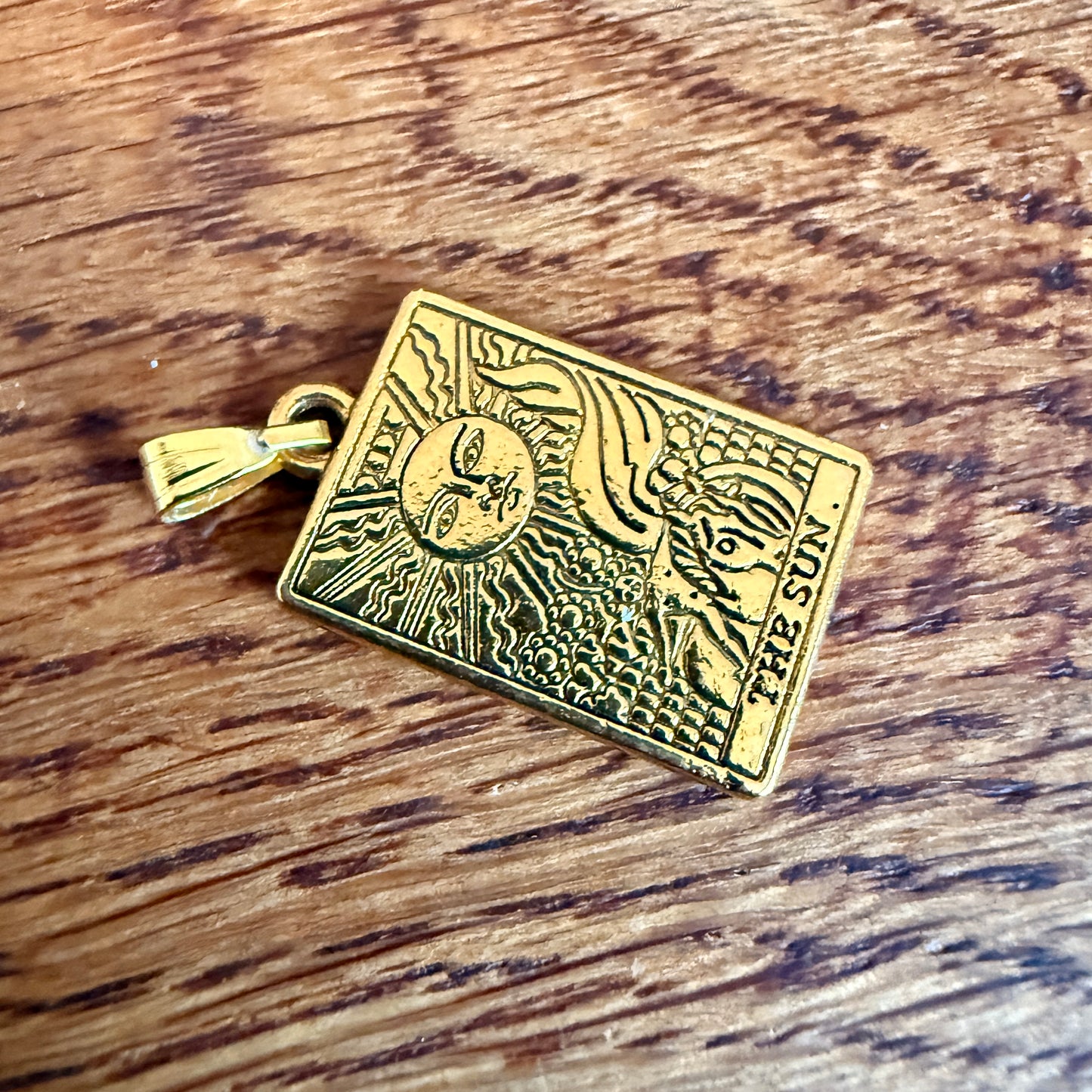 The Sun Tarot Vintage Pendant Gold Plated Metal - Spain 2000
