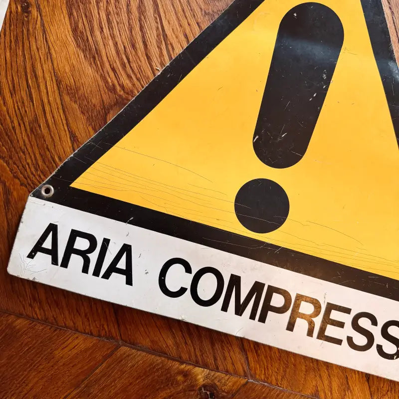 Attenzione Aria Compressa Cartello Vintage Enel - Italia 1985 - Targhe e Insegne