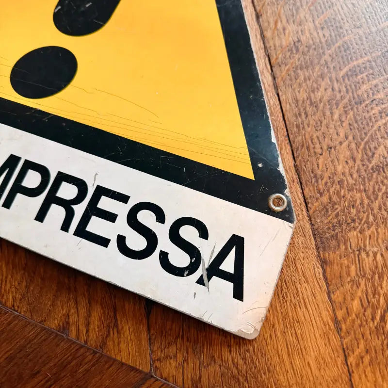 Attenzione Aria Compressa Cartello Vintage Enel - Italia 1985 - Targhe e Insegne