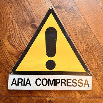 Attenzione Aria Compressa Cartello Vintage Enel - Italia 1985 - Targhe e Insegne
