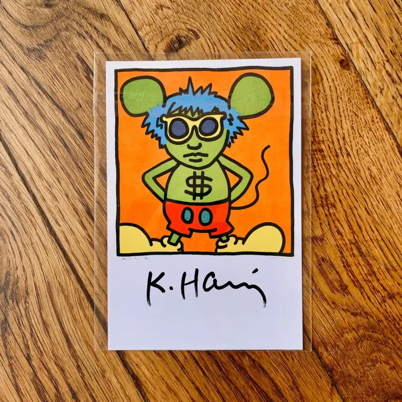 Cartolina firmata a mano da Keith Haring - Olanda 1986 - Arte