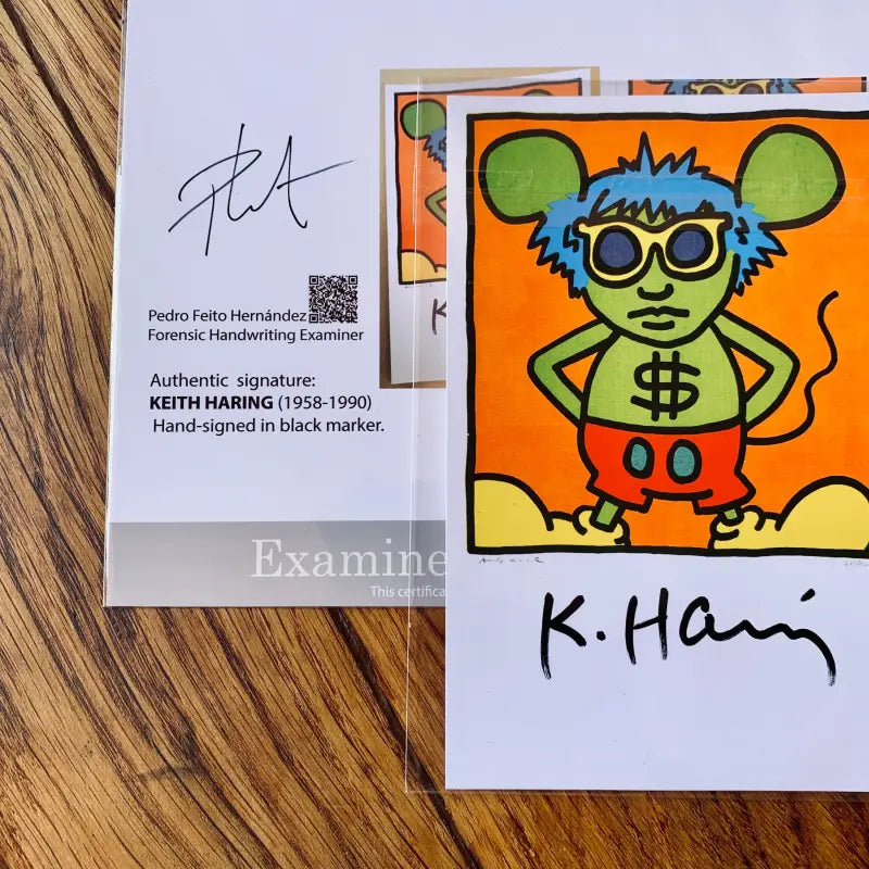 Cartolina firmata a mano da Keith Haring - Olanda 1986 - Arte