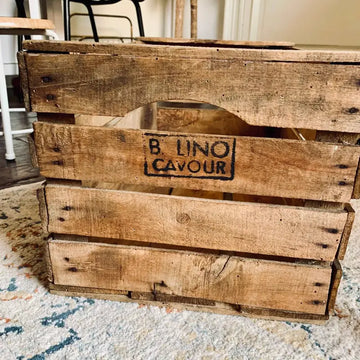 Cassetta in legno vintage ’B. Lino Cavour’ - Italia 1970 - Scatole vintage