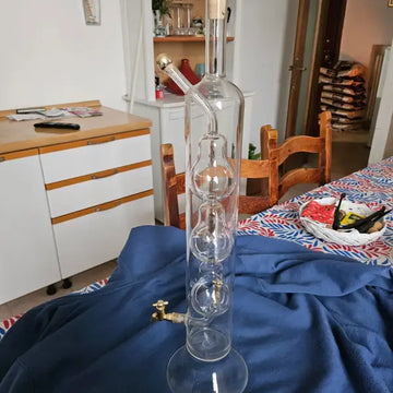 Doppia bottiglia in vetro realizzata a mano - Bottiglia