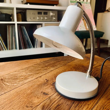 Lampada da scrivania Vintage Bianca Modernariato - Italia 1960 - Lampade da tavolo