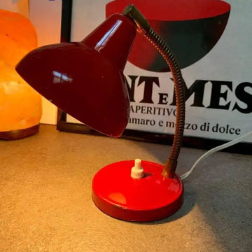 Lampada da tavolo Vintage Rossa Modernariato Italia 1960 - Lampade da tavolo