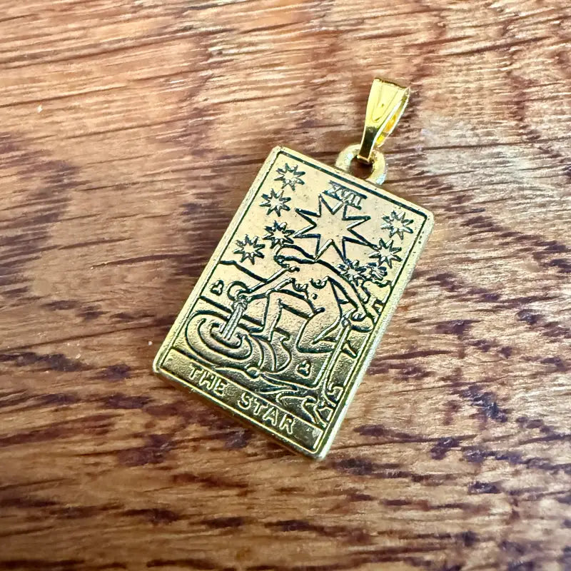 Le Stelle tarocchi ciondolo vintage in metallo placcato oro - Spagna 2000 - Ciondoli