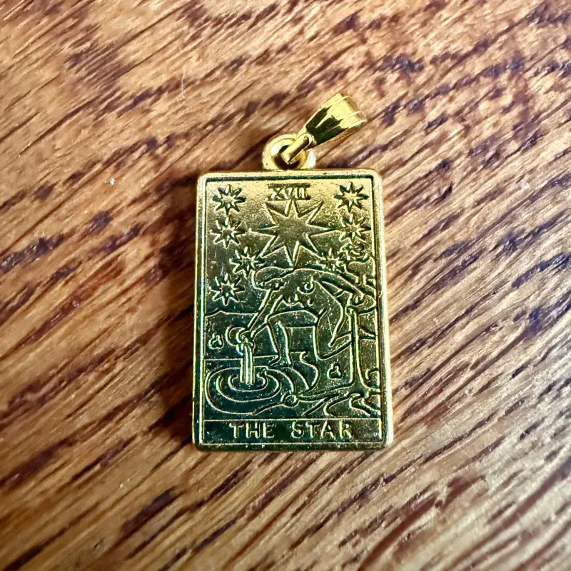 Le Stelle tarocchi ciondolo vintage in metallo placcato oro - Spagna 2000 - Ciondoli
