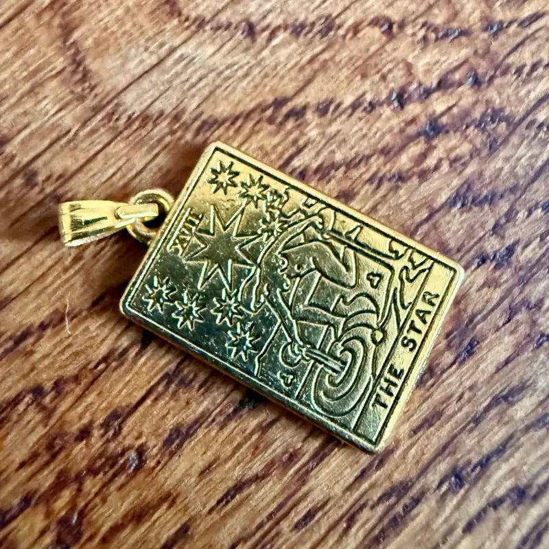 Le Stelle tarocchi ciondolo vintage in metallo placcato oro - Spagna 2000 - Ciondoli