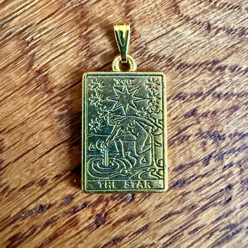 Le Stelle tarocchi ciondolo vintage in metallo placcato oro - Spagna 2000 - Ciondoli