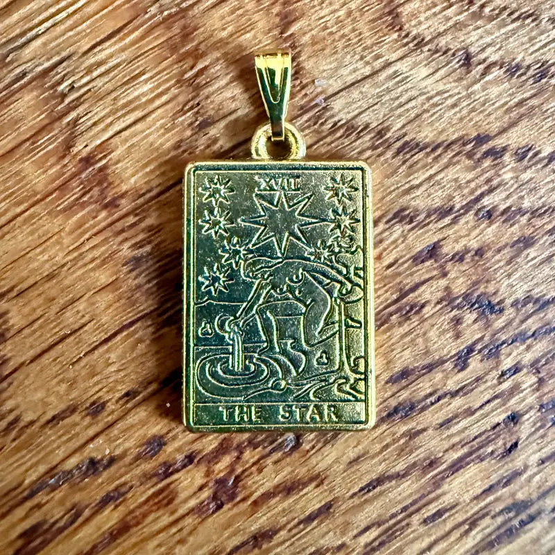 Le Stelle tarocchi ciondolo vintage in metallo placcato oro - Spagna 2000 - Ciondoli