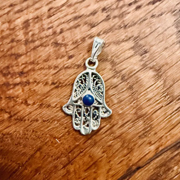 Mano di Fatima Ciondolo Vintage in Argento - Italia 1998 - Ciondoli