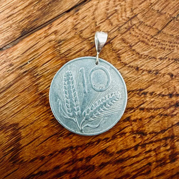 Moneta Charm Ciondolo Vintage 10 Lire Idea Regalo Compleanno Anniversario - Ciondoli