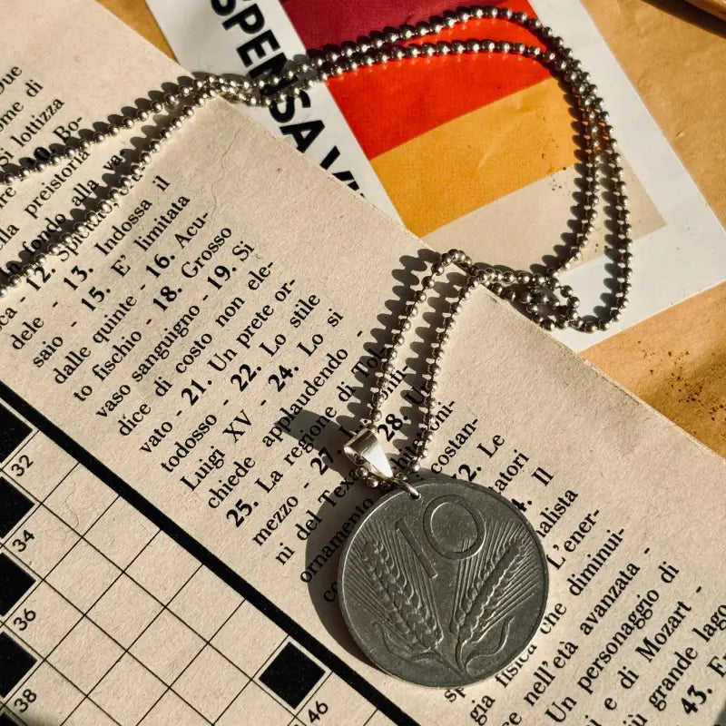 Moneta Charm Ciondolo Vintage 10 Lire Idea Regalo Compleanno Anniversario - Ciondoli
