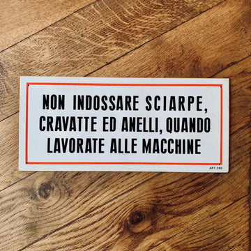 Non indossare Sciarpe Cravatte Anelli Targa - Italia 1980 - Targhe e Insegne