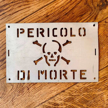 Pericolo di morte cartello ferroviario vintage - Italia 1980 - Targhe e Insegne