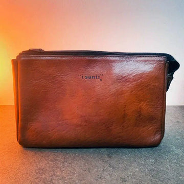 Pochette ’I Santi’ Vintage Vera Pelle Anni 70 Design Made in Italy - Borse
