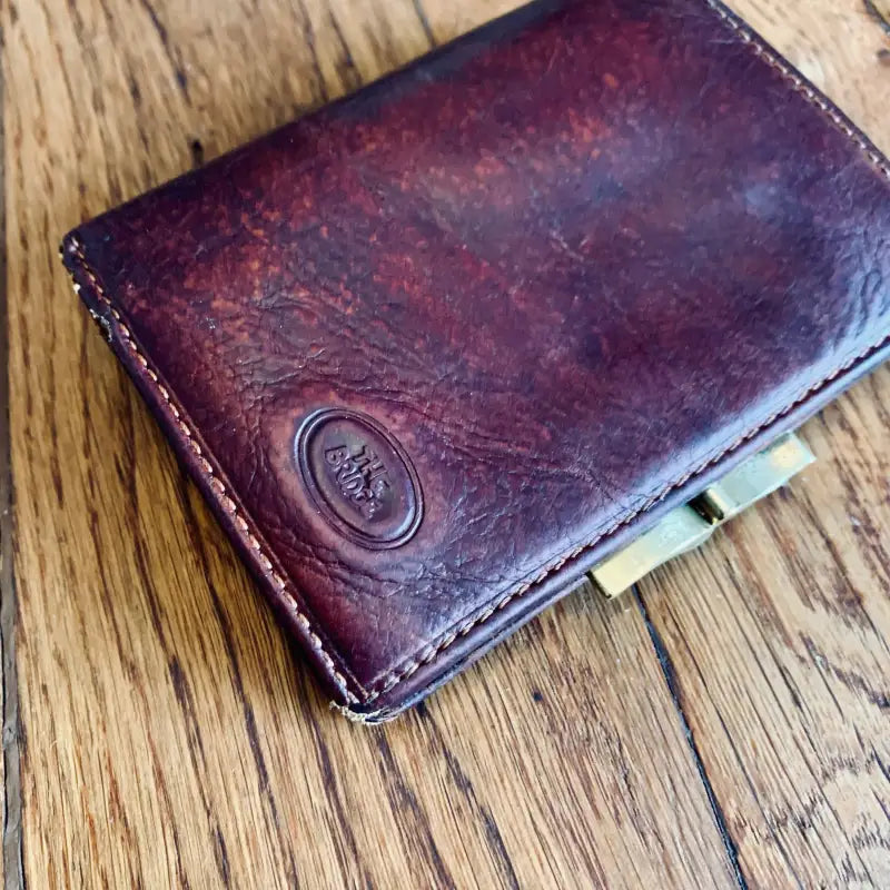 Porte-monnaie Vintage En Cuir Marron - Années 80, Pour Femme - Occasion