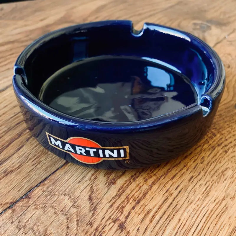 Posacenere pubblicitario in ceramica blu ’Martini’ da esterno - Italia 2000 - Posacenere