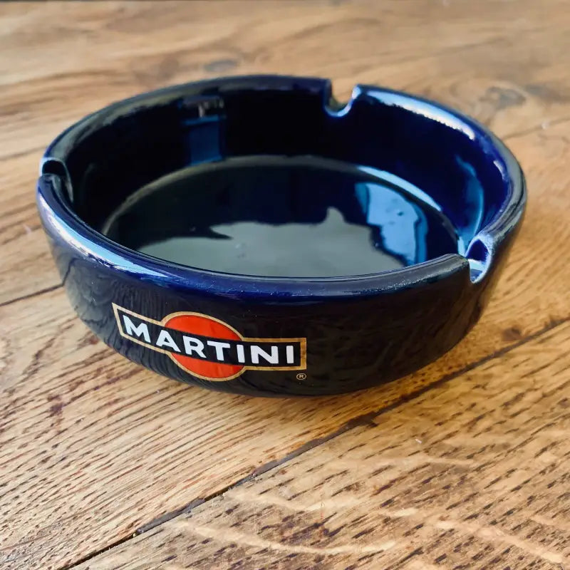 Posacenere pubblicitario in ceramica blu ’Martini’ da esterno - Italia 2000 - Posacenere