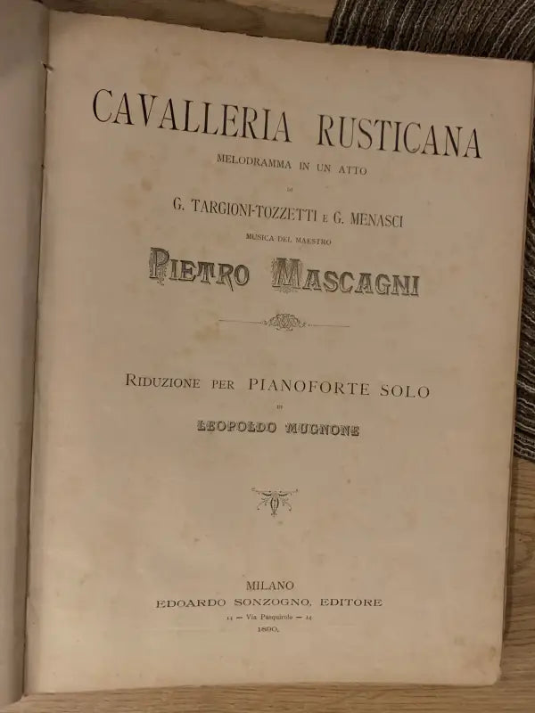 Prima edizione della Cavalleria Rusticana - Libri