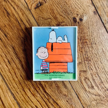 Quadretto vintage Snoopy Linus PVC - Italia 1960 - Cartoline