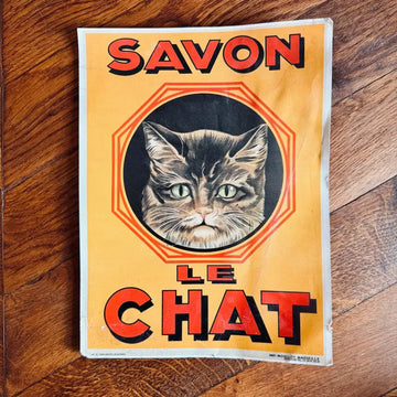 Savon Le Chat Poster Vintage Originale - Francia 1980 - Poster