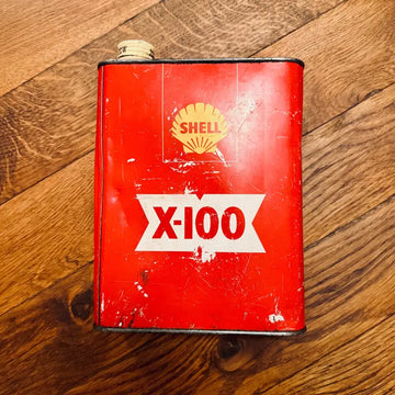 Shell X100 Latta Olio Motore Vintage - Francia 1965 - Oggettistica